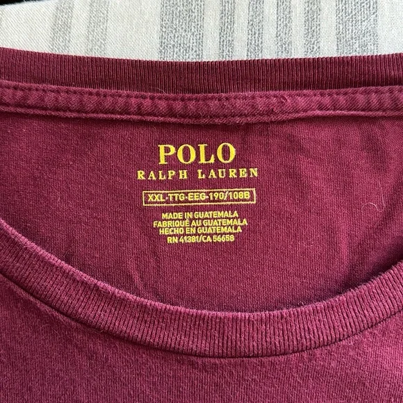 RALPH LAUREN POLO “Polo Bear” long sleeve T-shirt. Wine red. Size XXL. VGUC/EUC - Picture 4 of 8